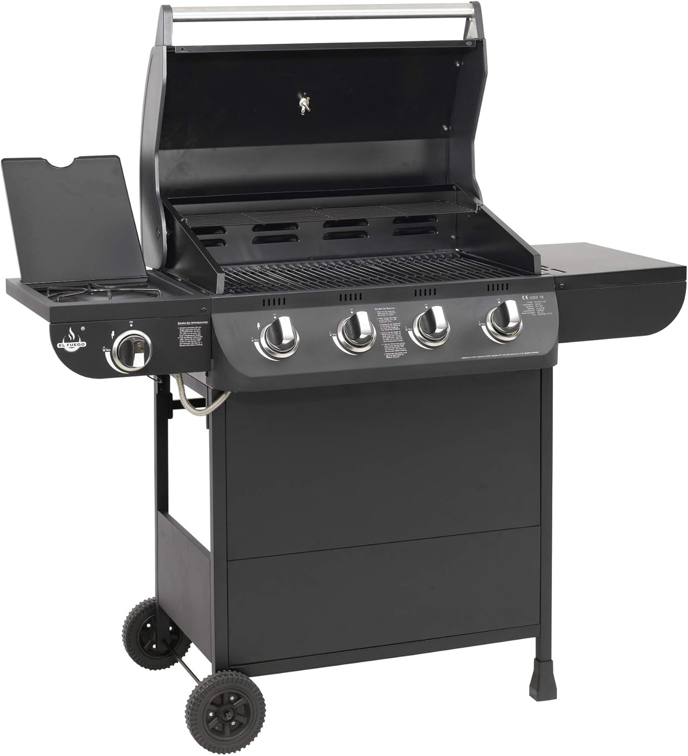 Grill gazowy "COLUMBUS" 4 + 1 palnik firmy El Fuego® BBQ BBQ grill na kółkach, grill gazowy Barbecue AY 563