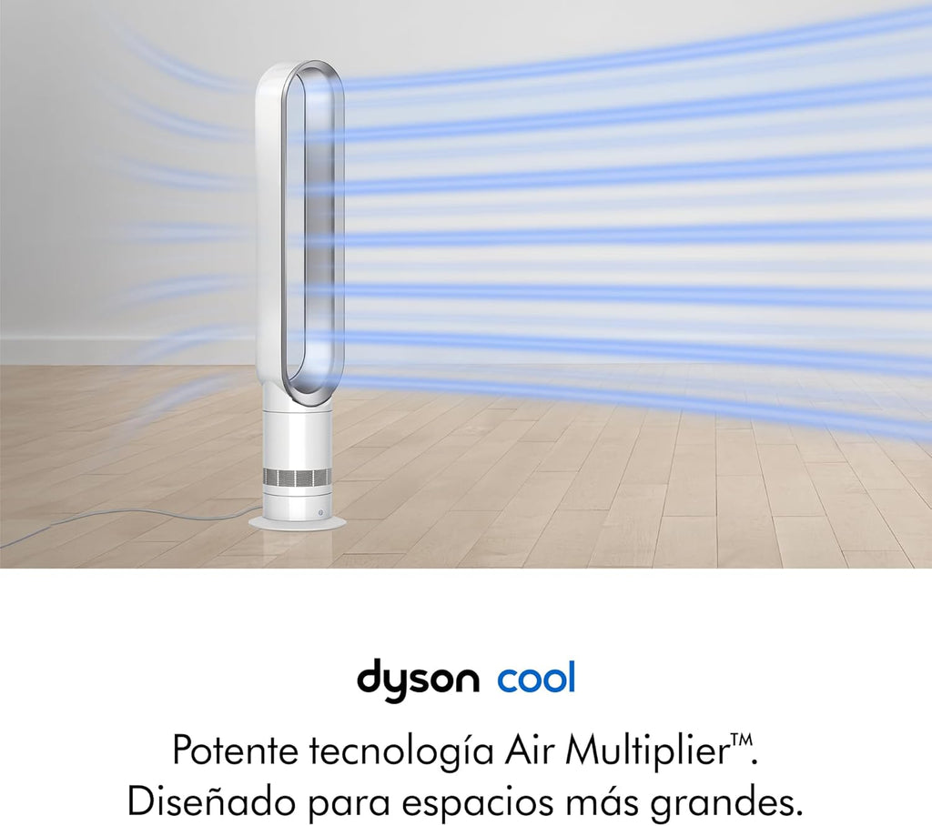 Cool™ Ventilador de torre (AM07) Air Multiplier™, ventilador sin aspas potente con tecnología Air Multiplier™ (Blanco/Plata)