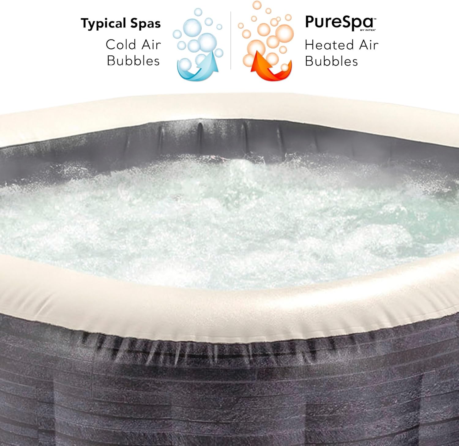 Intex Spa hinchable cuadrado Greystone Deluxe 4 personas, 175x175x71 cm, Calentador 2.200 W, Burbujas aire caliente, Clorador salino, Depuradora con filtro S2 (1.741 l/h), Accesorios incluidos (55093)