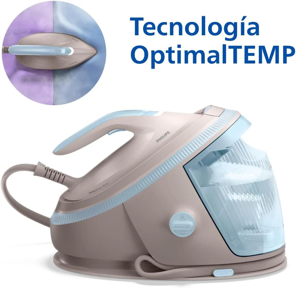 Philips PerfectCare Series 7000 Ironing Center – Steam Stroke 600 g, Pressure 8.5 Bar, OptimalTEMP, SteamGlide Elite Sole, Removable Reservoir 1.5L, Vertical Ironing, Easy De-Calc (PSG7200/60)
