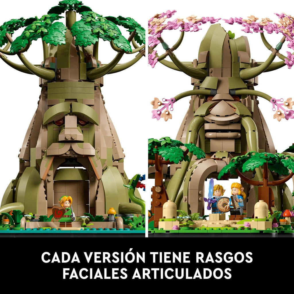 The Legend of Zelda Gran Árbol Deku “2 en 1”, Kit de Maquetas para Adultos con Zelda y 3 Minifiguras de Link, Regalo para Fans de los Videojuegos Ocarina of Time y Breath of The Wild 77092