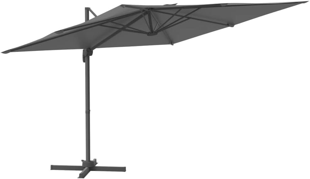 Paraguas voladizo LED antracita, 400 x 300 cm