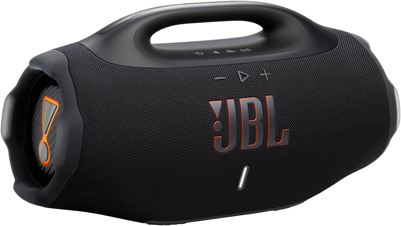 JBL Boombox 4, Portable Bluetooth Speaker, JBL Pro Sound, AI Sound Boost, IP68 Water/Dust Resistance, 34 Hour Battery Life, Auracast, 2 Bass Boost Settings, Black