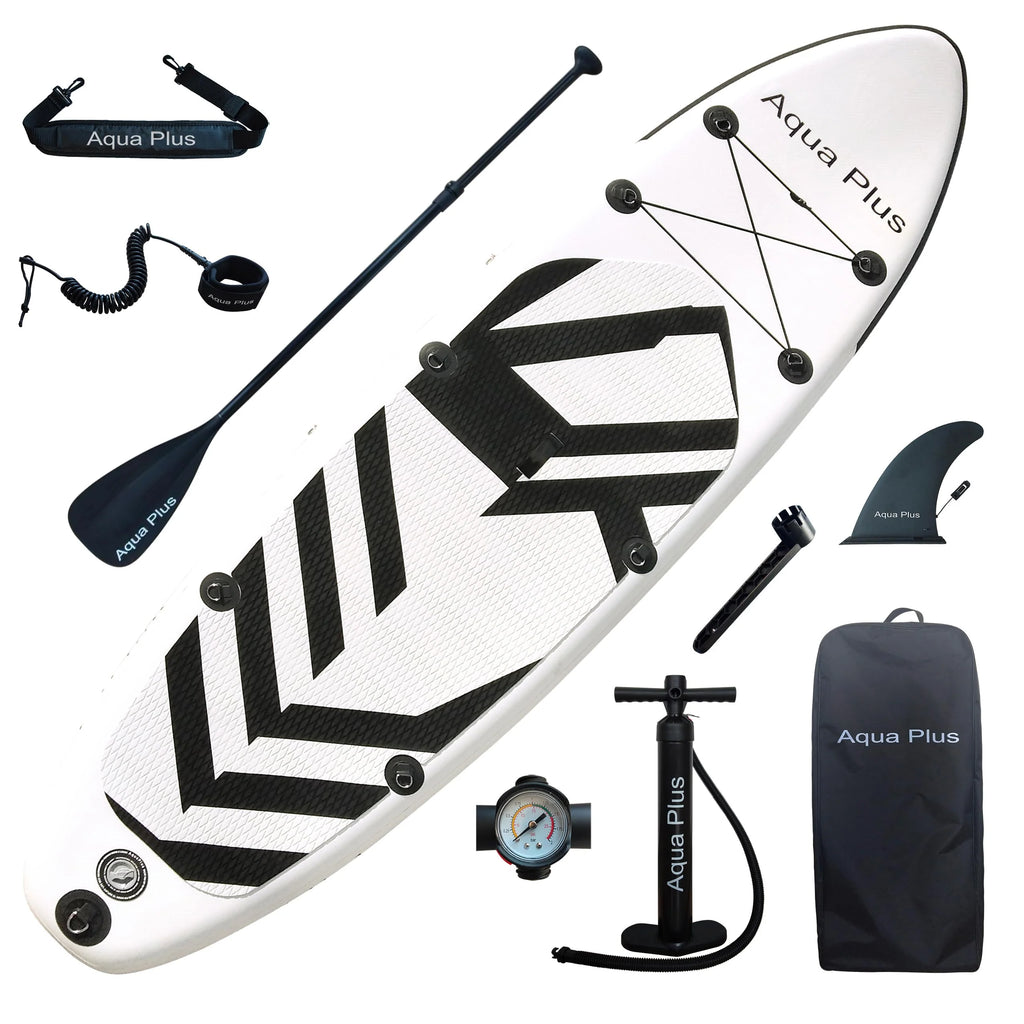 2025 Aqua Plus SUP Inflable – Grosor 15 cm, para Todos los Niveles, Tabla de Paddle Surf, ISUP con Bomba y Bolsa de Viaje, Adolescente/Adulto