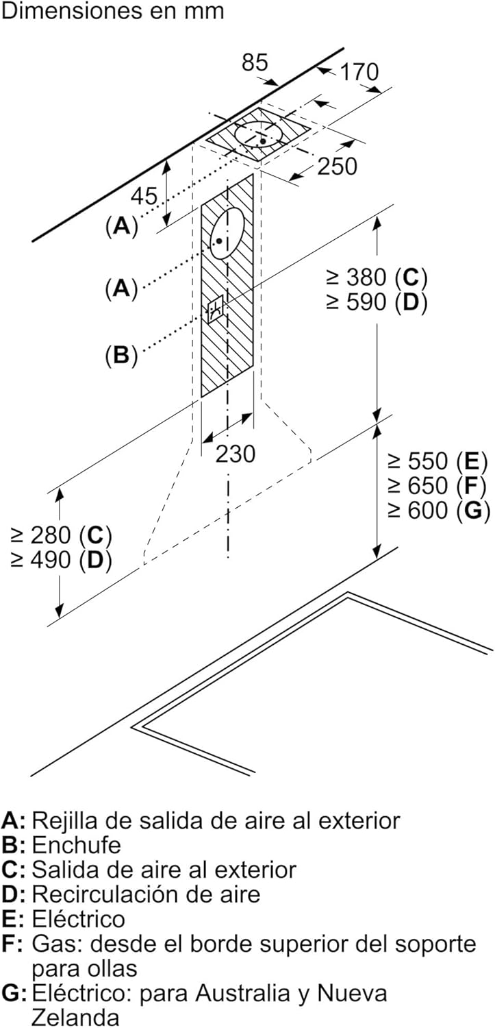 Balay - Campana Exrtactora Decorativa de Pared Piramidal, 90 cm de ancho, 3 potencias de extracción, Instalación en Salida de Humos o Recirculación, Acero Inoxidable, 3BC696MX