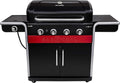 Gas2Coal® Barbacoa híbrida: barbacoa de gas y carbón de tres quemadores, acabado en negro.