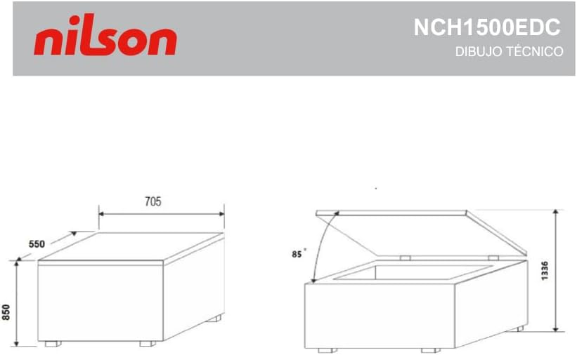 Nilson Congelador Horizontal Blanco NCH1500EDC. Capacidad 142 Litros, Dual Cooling, 4 Star, Modo Super Congelación, Tecnología Cíclica, Puerta Abatible, 1 Cesta, Bajo nivel Sonoro
