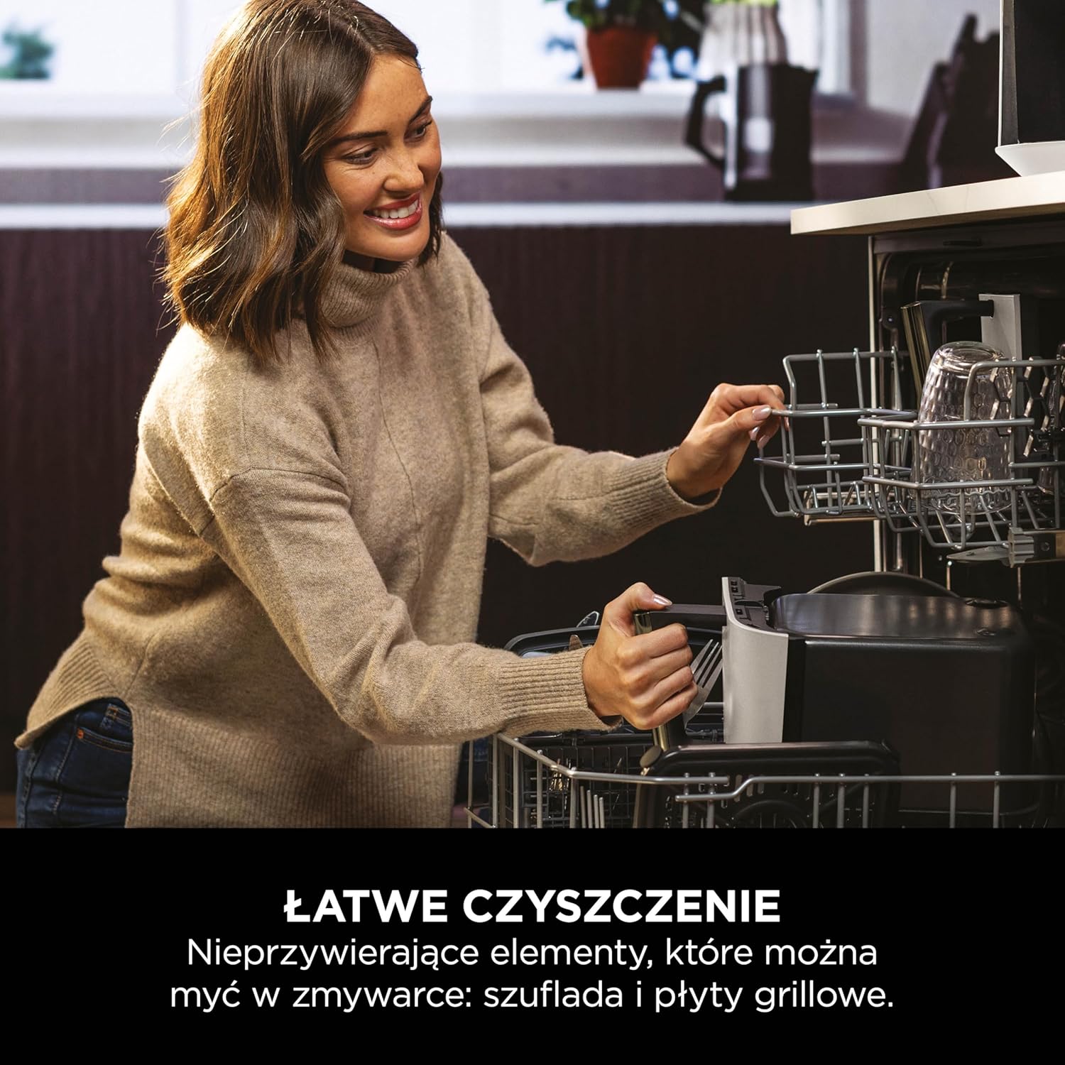 Ninja MAX Dwustrefowa frytkownica, 2 szuflady, 9,5 l, zero oleju, Air Fry, Max Crisp, Roast, Bake, Reheat, Dehydrate, nieprzywierające kosze do mycia w zmywarce, Złoty odcień kamienia, DZ400EUSTGD