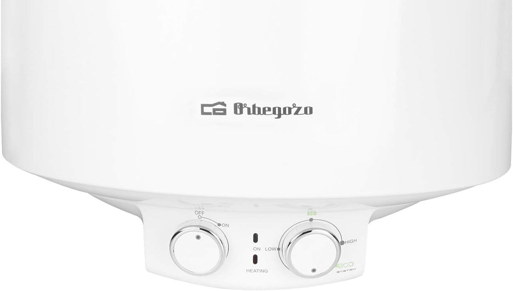 Orbegozo TRM 104 Termo eléctrico, 100 litros, bajo consumo, esmaltado vitrificado, función ON/OFF, ajuste ECO, IP-X4, temperatura máx. 75ºC, instalación vertical, 1500 W