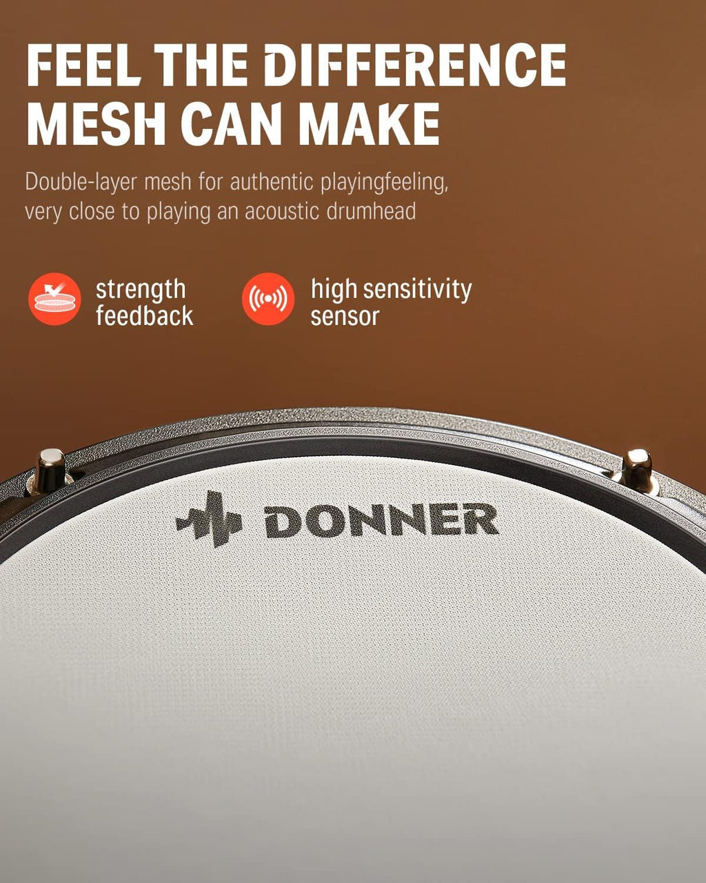 Donner DED-80 7-Piece Musical Electronic Drum Set with Mesh Patches, 180 Sounds, Drum Throne, Headphone, Sticks, Kids Christmas Birthday Gift, 40 Melodics Lessons
