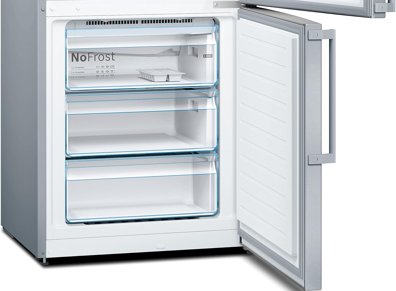 Bosch Serie 4 - Frigorífico combinado, NoFrost, alto 203 x ancho 70 cm, 438 L, Tecnología VitaFresh, Blanco - KGN49XIDQ