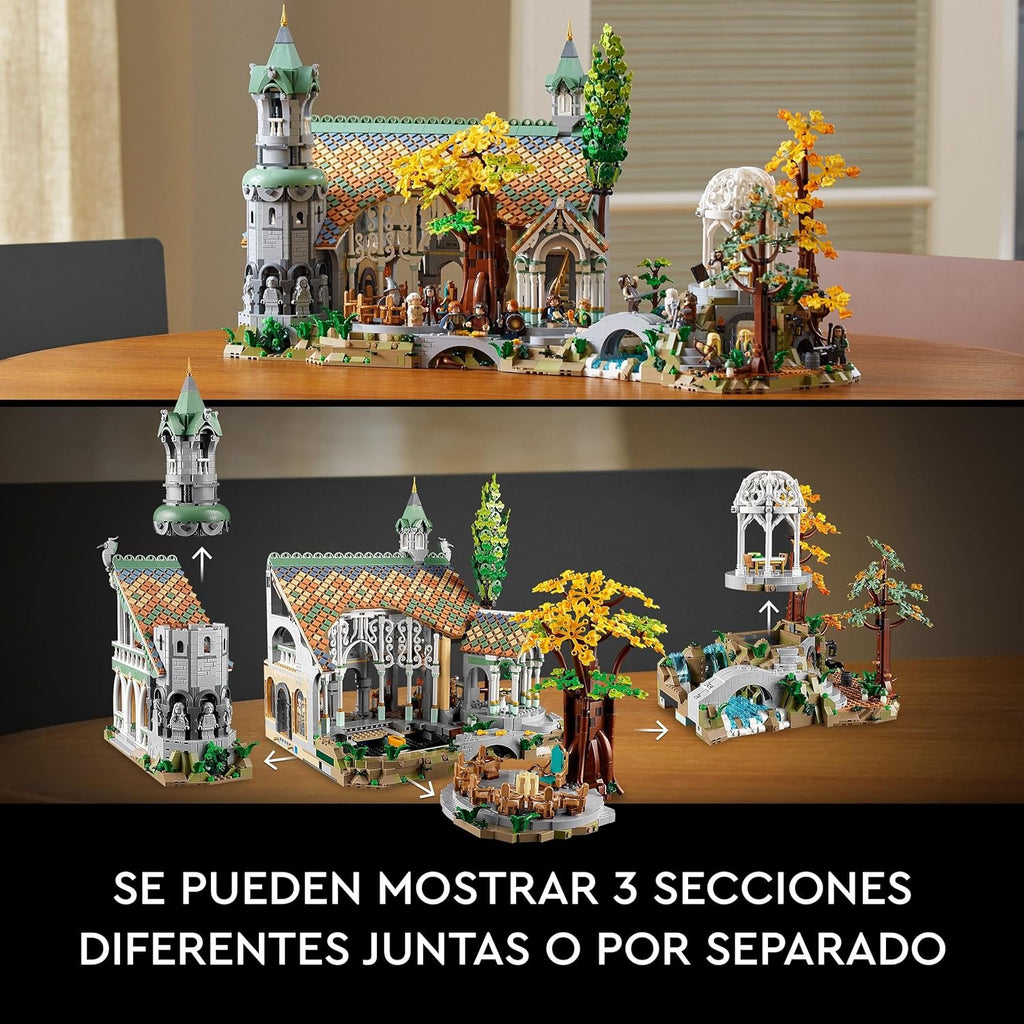 Icons EL SEÑOR DE LOS Anillos: RIVENDEL - Regalo por el Día del Padre - Maqueta para Construir de la Tierra Media - Gran Set con 15 Minifiguras Inc. Frodo, Bilbo, Gandalf y Legolas 10316