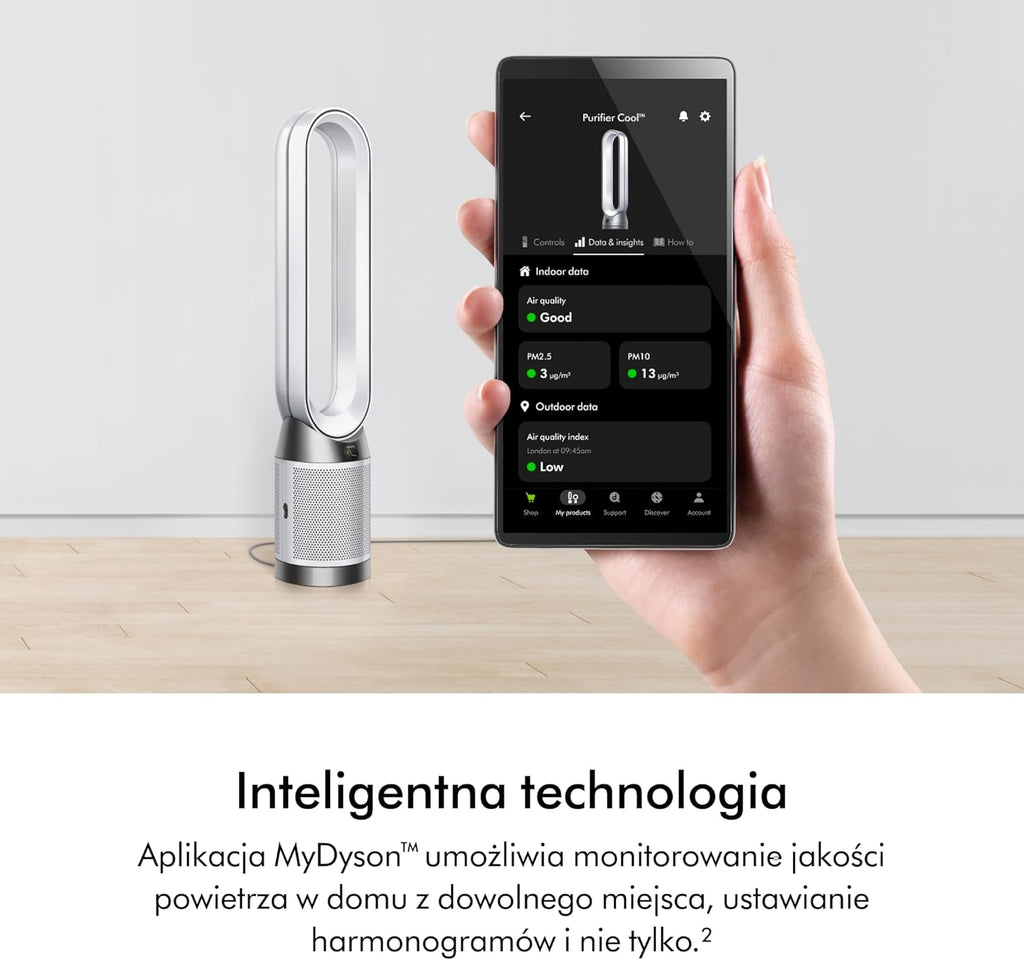 Dyson Purifier Cool PC1 chłodzący oczyszczacz powietrza o dużej mocy (Biały/Biały)