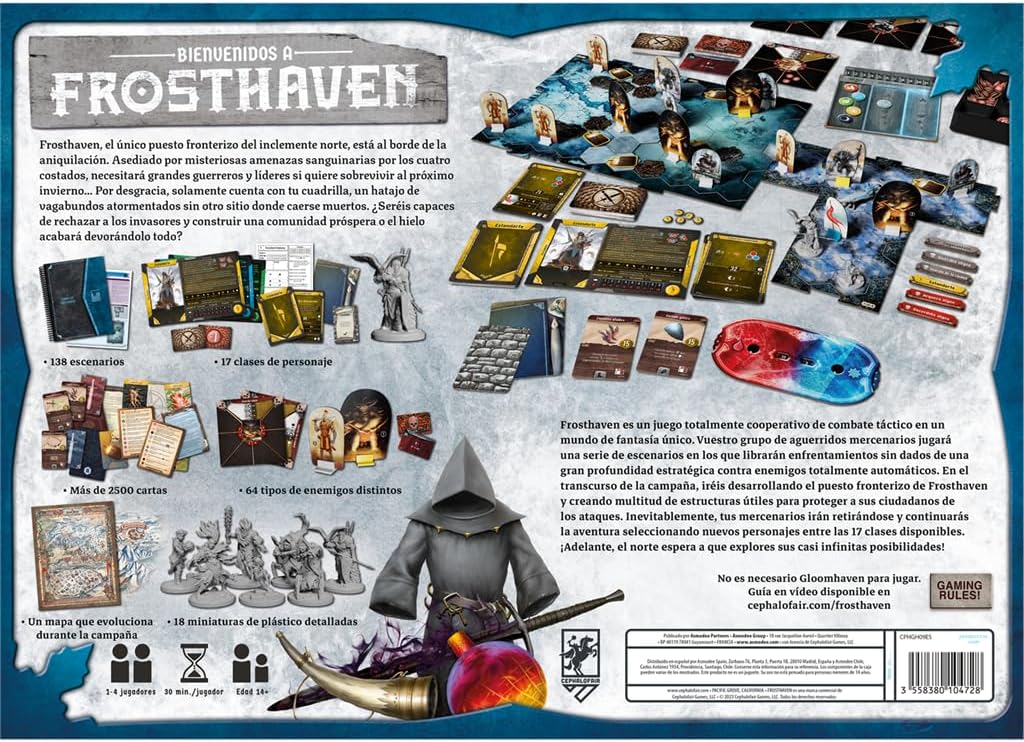 Cephalofair Games Frosthaven, Juego de Mesa cooperativo, de campaña ambientado en un Universo Helado, Desde 14 años, 1-4 Jugadores, 30 Minutos de Juego por Jugador, versión española