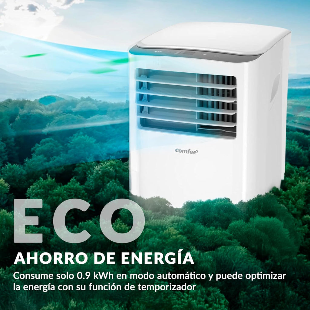COMFEE Pingüino Aire Acondicionado Portátil 8000 BTU / 2000 Frigorías – Climatizador sin unidad exterior – Enfriador Silencioso Bajo Consumo con Kit de Ventana | 3x1 Refrigera, Ventila y Deshumidifica