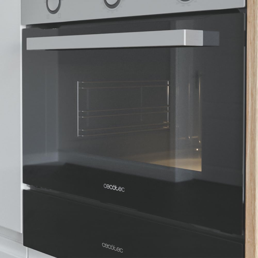Cecotec Horno Integrable 45cm Alto Convencional Bolero Hexa C134500 Inox A. 2600W, 56L de Capacidad, Bajo Consumo, 4 Funciones, Temporizador, Limpieza de Vapor, Cocción de Vapor