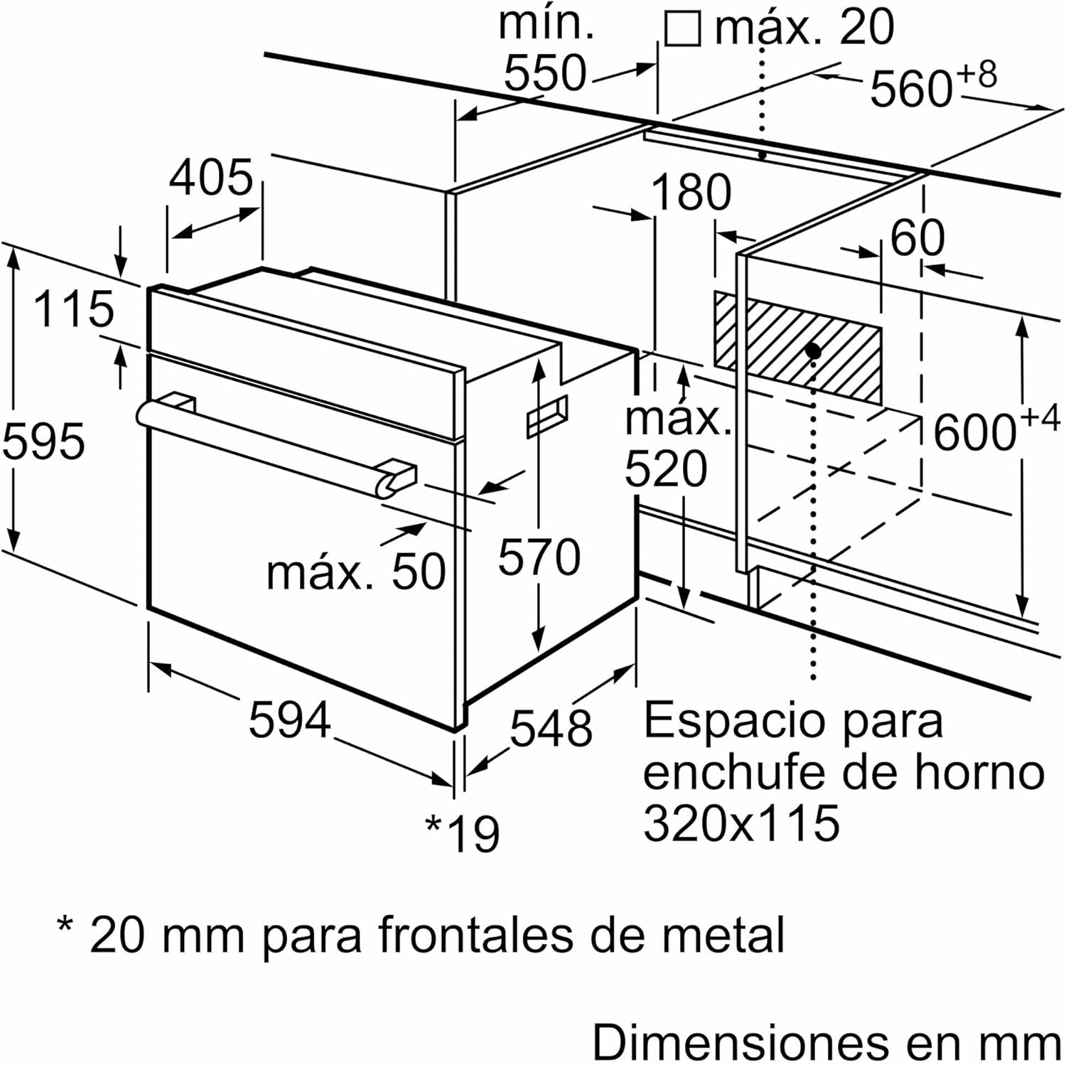 Balay - Horno, 60 cm, 5 funciones, control mecánico, negro, Acero inoxidable, 3HB1000X0