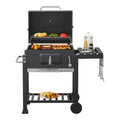 Barbacoa De Carbón Arnad Con 3 Estantes Acero 105x114x48cm - Negro [casa.pro]