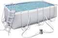 BESTWAY 56456 - Piscina Desmontable Tubular Power Steel, Depuradora de cartucho de 2.006 litros/hora, 412x201x122 cm