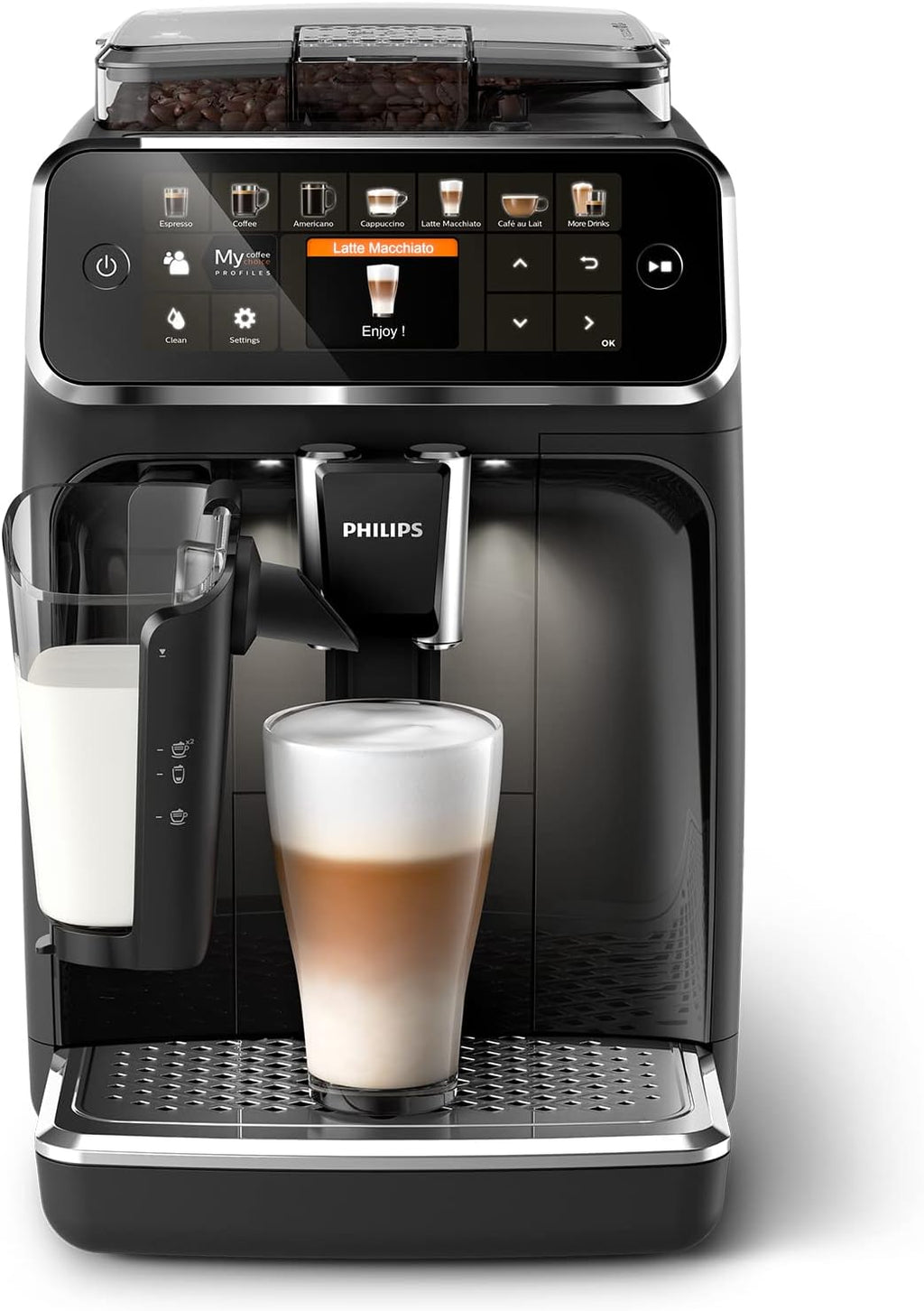 Serie 5400 Cafetera Superautomática - Sistema de Leche LatteGo, 12 Variedades de Café, Pantalla Intuitiva, 4 Perfiles de Usuario, Negro (EP5441/50)