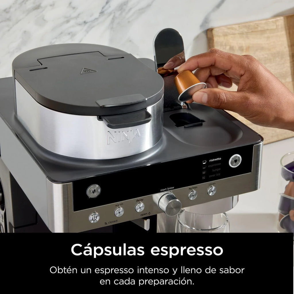 Ninja Prestige CFN802EU 2-in-1 Filter and Pod Coffee Maker with Built-In Frother, Brews Lattes, Iced Coffee and Flat Whites, Black