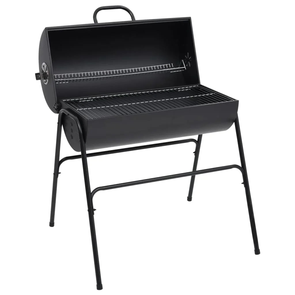 2026 Parrilla con 2 rejillas de cocción negra – Barbacoa portátil de 80x95x90 cm en acero