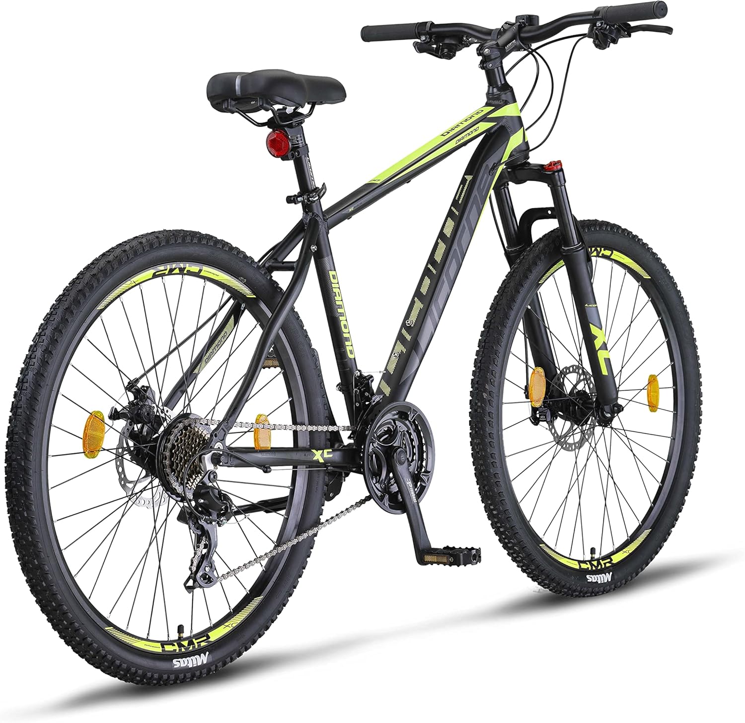 Licorne Bike Diamond Premium - Bicicleta de montaña de aluminio para niños, niñas, hombres y mujeres, cambio de 21 velocidades, freno de disco, horquilla delantera ajustable de 26, 27,5 y 29 pulgadas