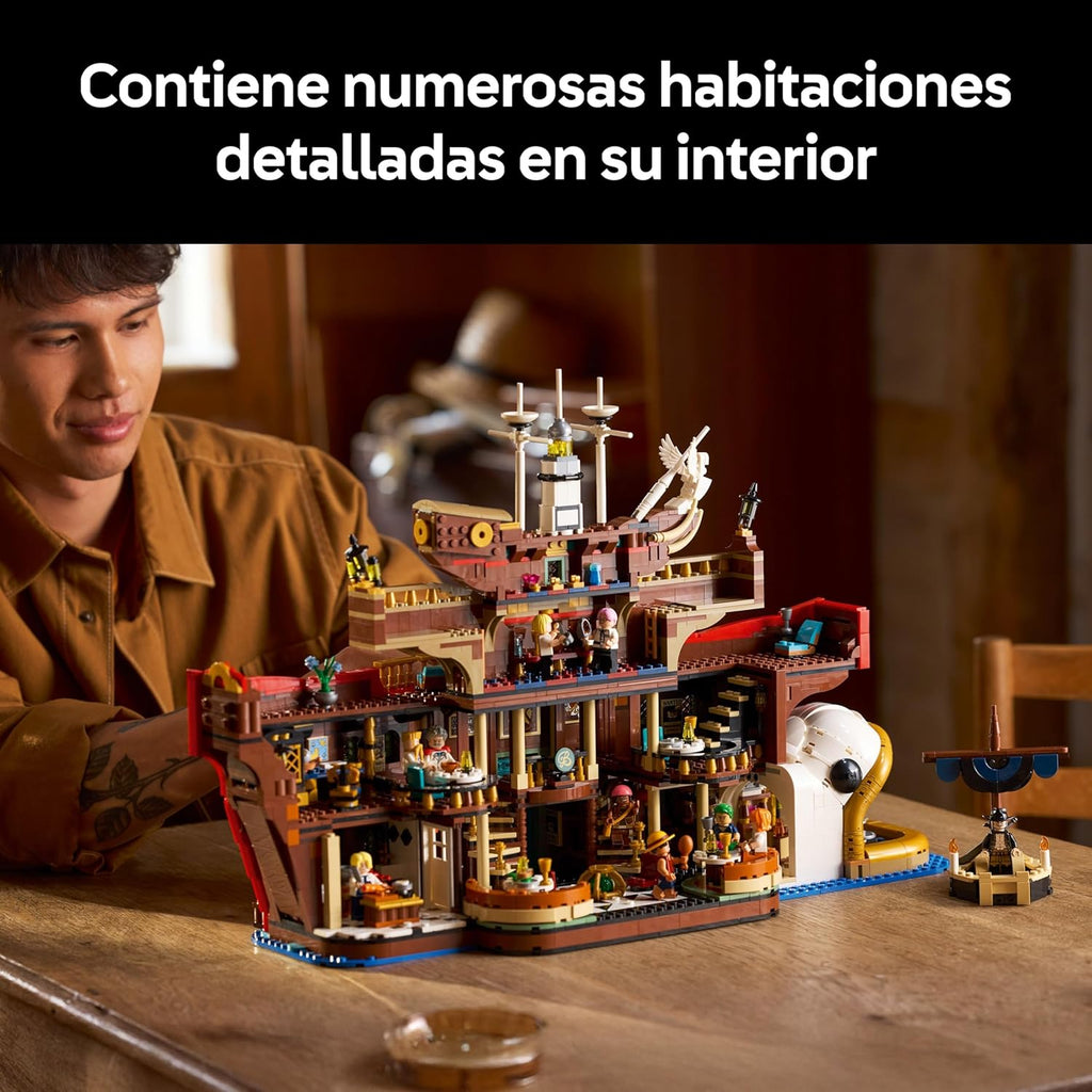 One Piece Restaurante Flotante Baratie - Maqueta de Barco para Adultos - Decoración Anime con Interior Detallado y 10 Minifiguras Inc. Luffy, Nami y Sanji - Regalo para Fans 75640