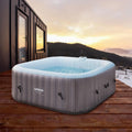 Arebos Spa whirlpool 2400W | Outdoor swimming pool | for 6 people 185 x 185 cm | 130 massage jets | 910 L with heating | Push button inflation function | Incl. cover | Bubble Spa & Welln
