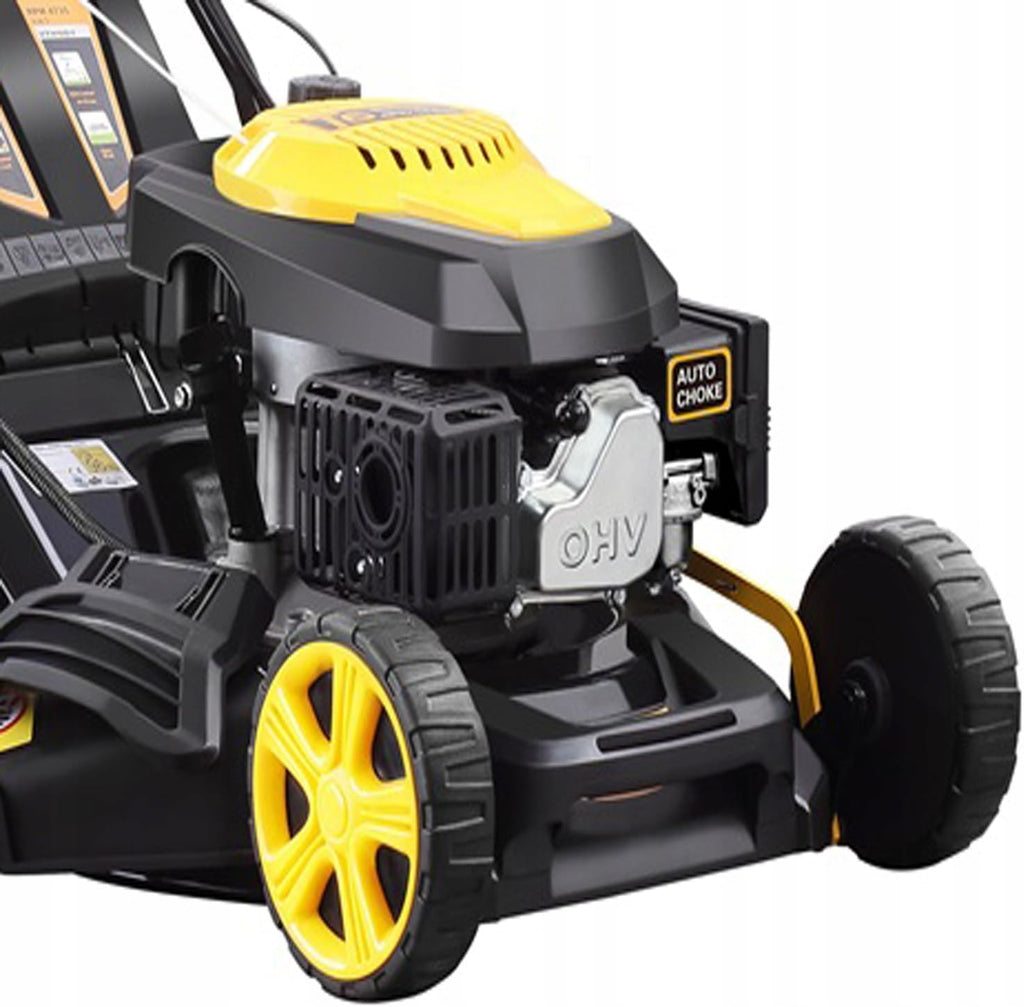 RPM 4735 Cortacésped de gasolina, 47 cm, acero negro, 9 en 1, Multimodo, 31 kg, 7 posiciones, automotriz, motor OHV 146cc