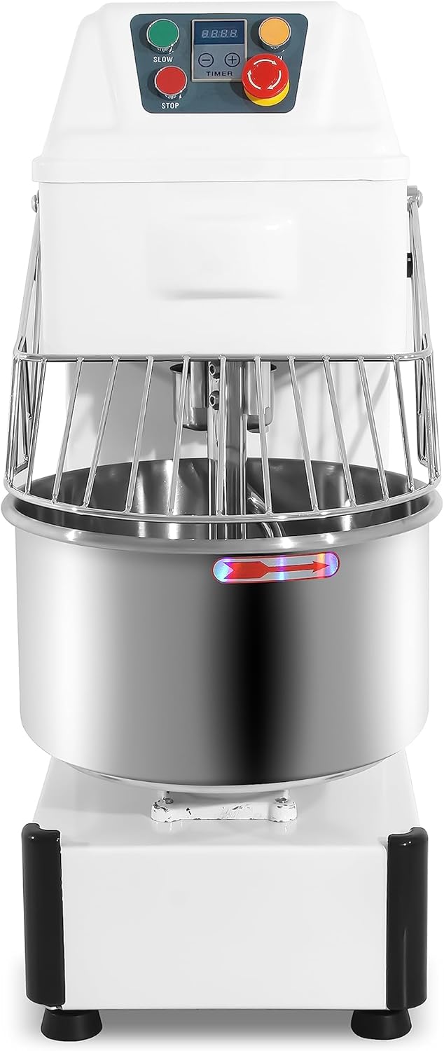 MBH - Amasadora industrial de 20 litros para panadería, pastelería y hostelería. Batidora amasadora espiral profesional para hacer masa de pan y pizza.