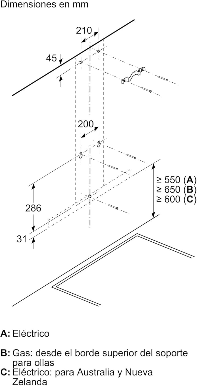 Balay - Campana Extractora Decorativa de Pared, 90 cm de ancho, Iluminación LED, Filtros aptos para Lavavajillas, Acero Inoxidable, 3BC097EX