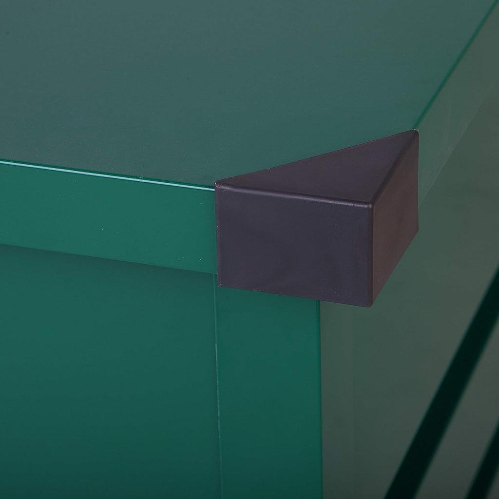 Beliani Caja de almacenamiento para exterior de acero galvanizado verde 400L Cebrosa
