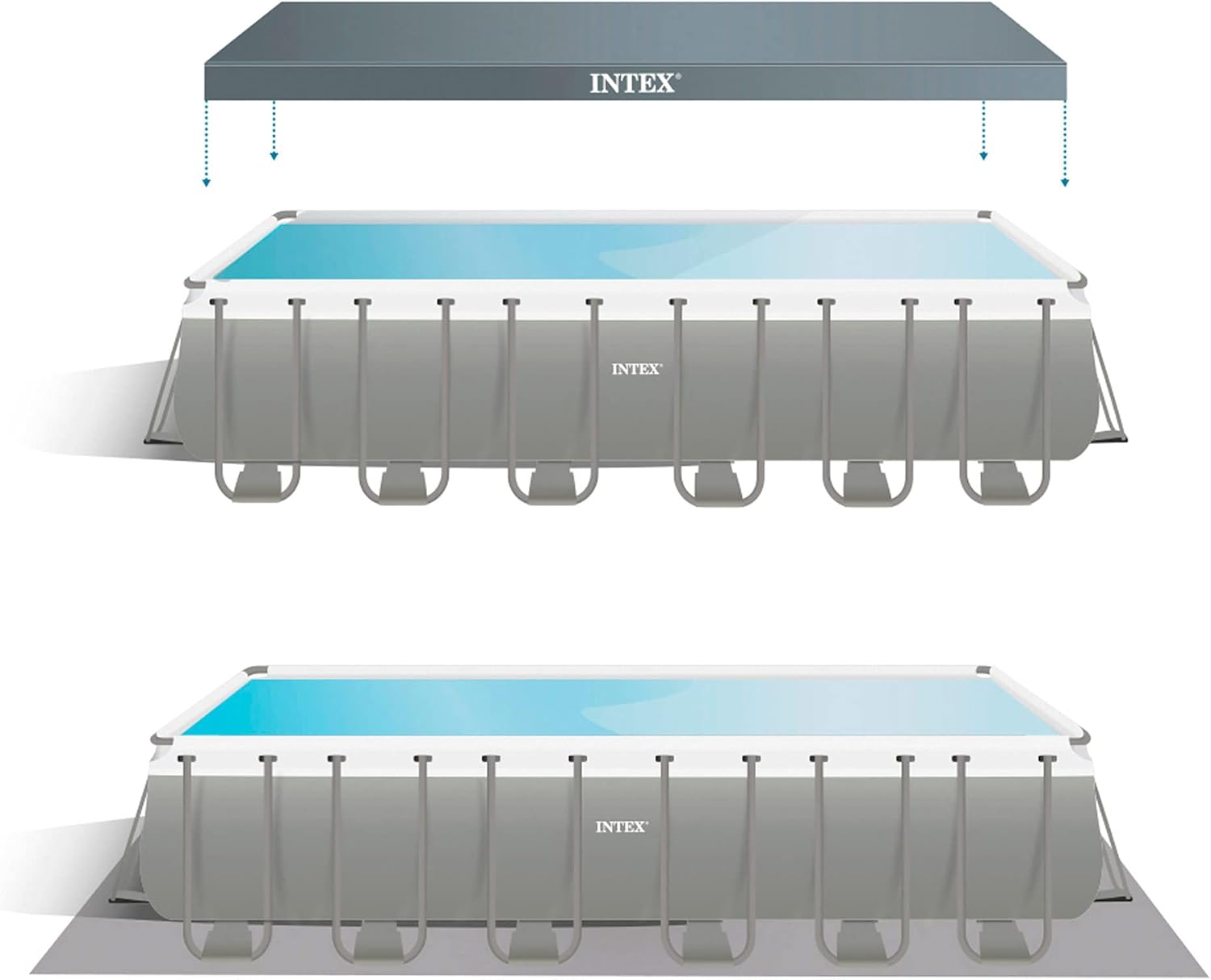 INTEX 55222 - Piscina Desmontable 732x366x132 cm Pack Deluxe + depuradora con clorador