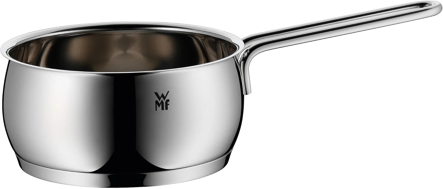 WMF Quaity One 9-Piece Cookware Set, Stainless Steel Suitable for Induction, 1 Low Saucepan 20 cm, 3 Saucepans 16 cm, 20 cm and 24 cm, 1 Saucepan 16 cm with 4 Glass Lids