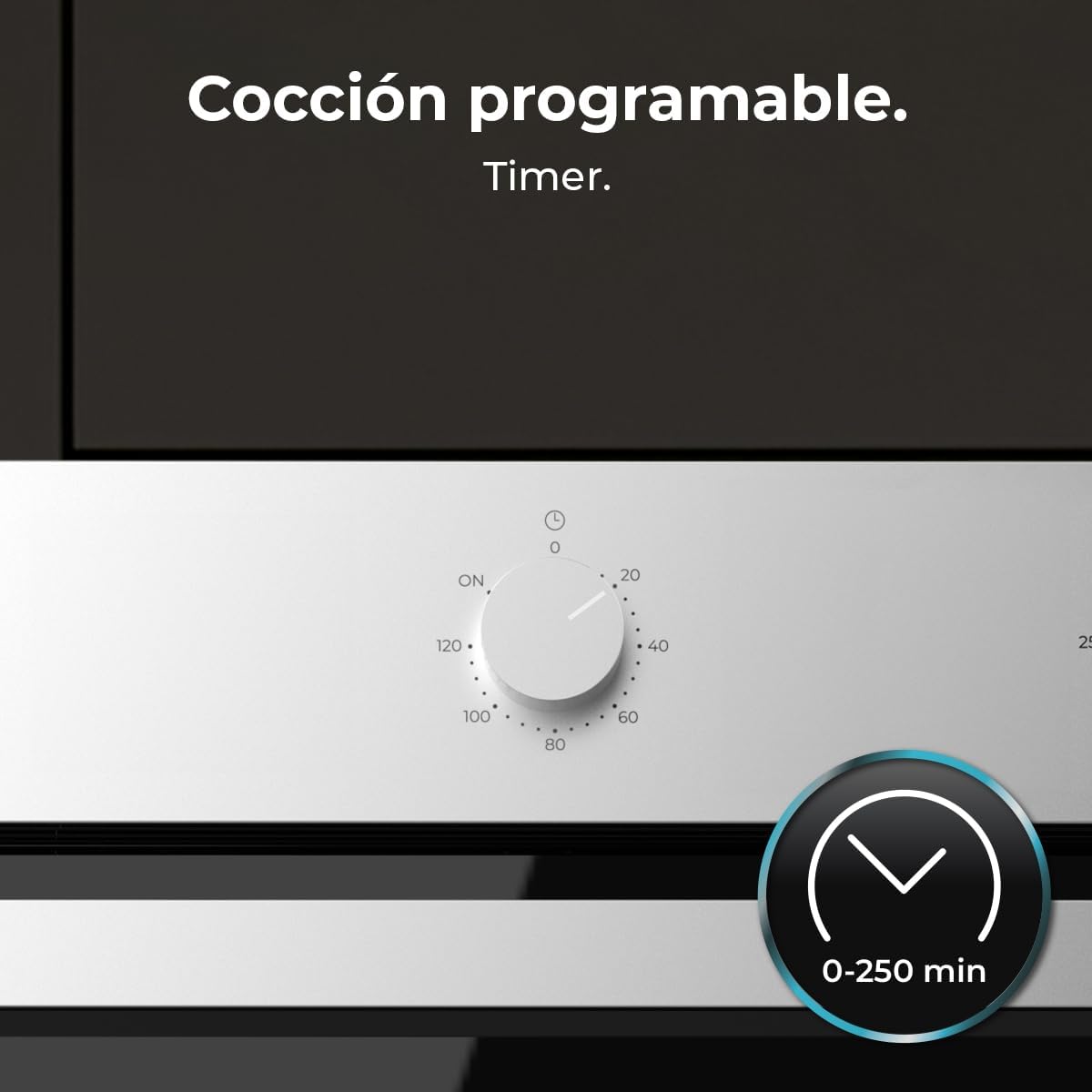 Cecotec Horno Integrable Multifunción 70L Bolero Hexa M236000 Line Time. 2800W, 6 Funciones, Temporizador, Steam Base XXL, Steam Assist, Steam EasyClean, Cooling Fan, Modo Defrost, Eco, Convección