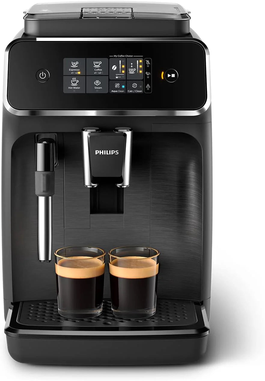 Philips 2200 Series Automatic Espresso Maker - 2 Coffees, Touch Screen, Classic Milk Frother, Ceramic Grinder, Matte Black (EP2220/10)
