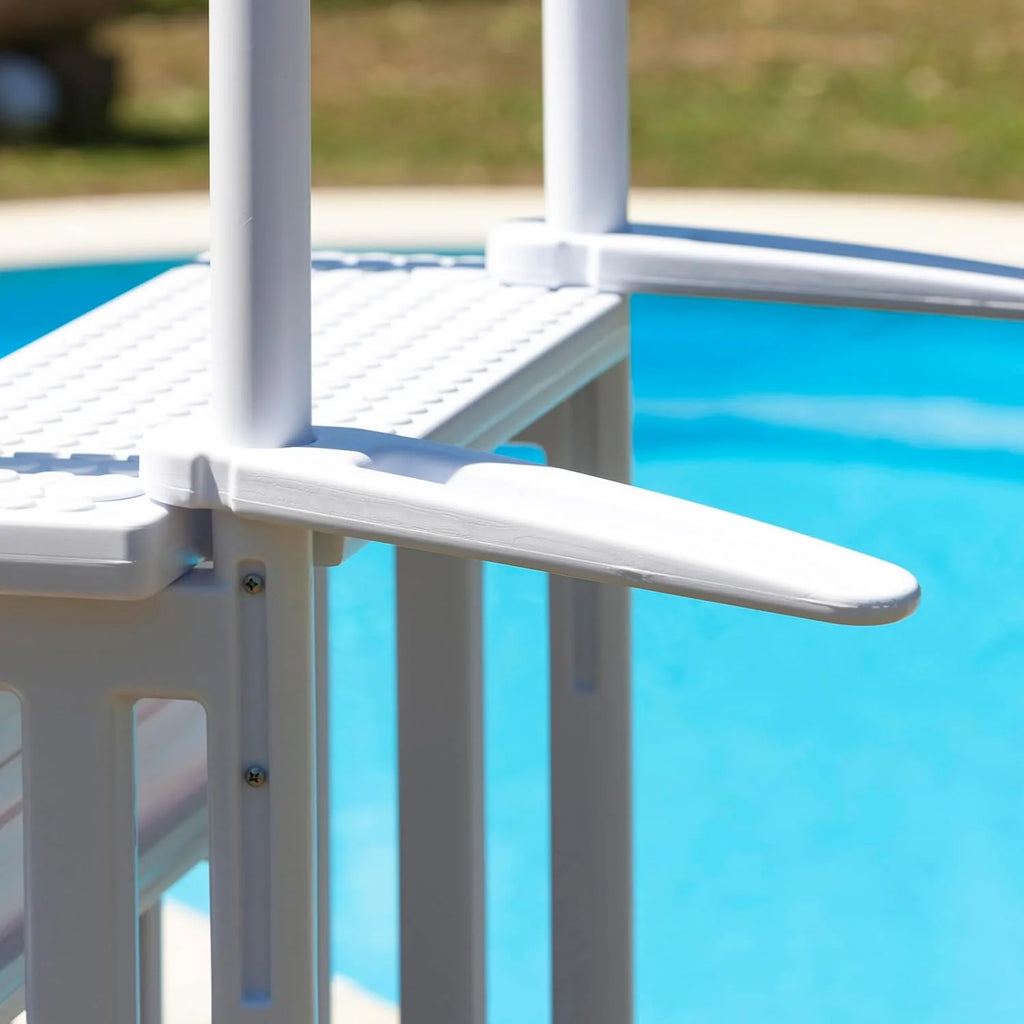 Gre EPE30 – Non-Slip Pool Ladder, Safety Ladder for 4 Steps, Synthetic, White, 80 x 92 x 206 cm