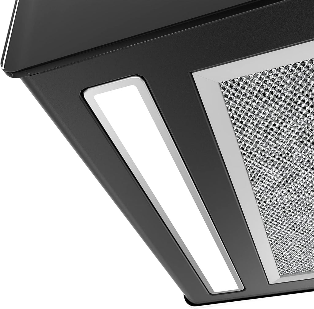 CIARRA CBCB4850 Campana Extractora en Isla sin Salida de Humos Clase A+++ 48cm 700m³/ h WiFi y Control Táctil Filtro de Carbón Incluido 4 Velocidades 2 Luces LED Negro