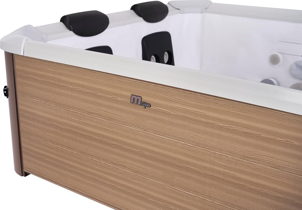 MSPA Whirlpool Oslo Amber – 160 x 160 x 65 cm – Whirlpool Hinchable para 6 Personas con 120 chorros de Masaje, 8 boquillas de hidromasaje, calefacción PTC, luz LED, desinfección de ozono y Cubierta