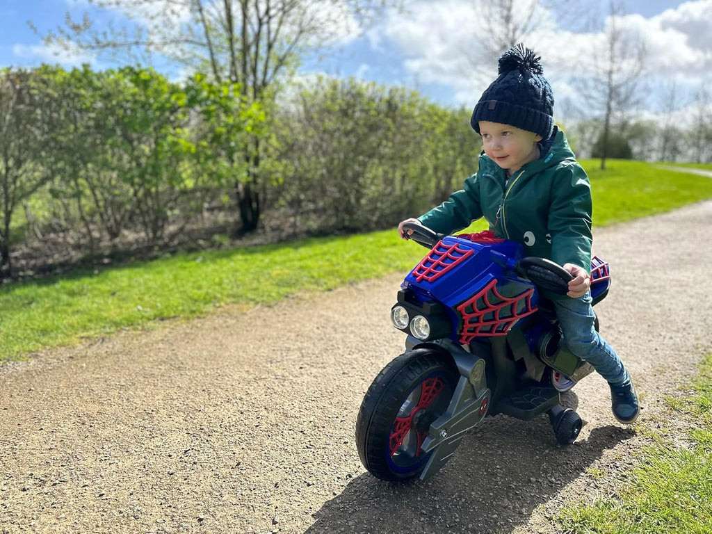 Huffy Spiderman 6V Paseo en Motocicleta para niños 3-7 años