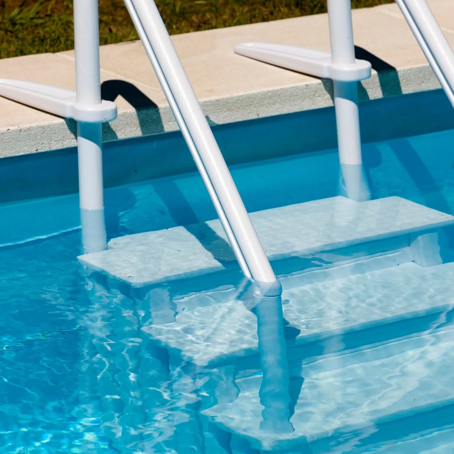 Gre EPE30 – Non-Slip Pool Ladder, Safety Ladder for 4 Steps, Synthetic, White, 80 x 92 x 206 cm