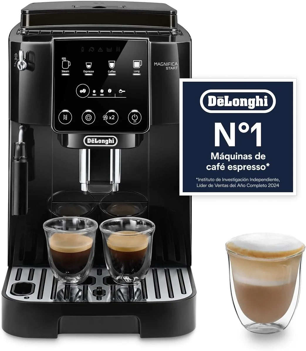 De'Longhi Magnifica S – Perfetto Superautomatic Coffee Maker, Manual Milk Frother, Espresso and Cappuccino, Control Panel with Buttons, Black (ECAM11.112.B)