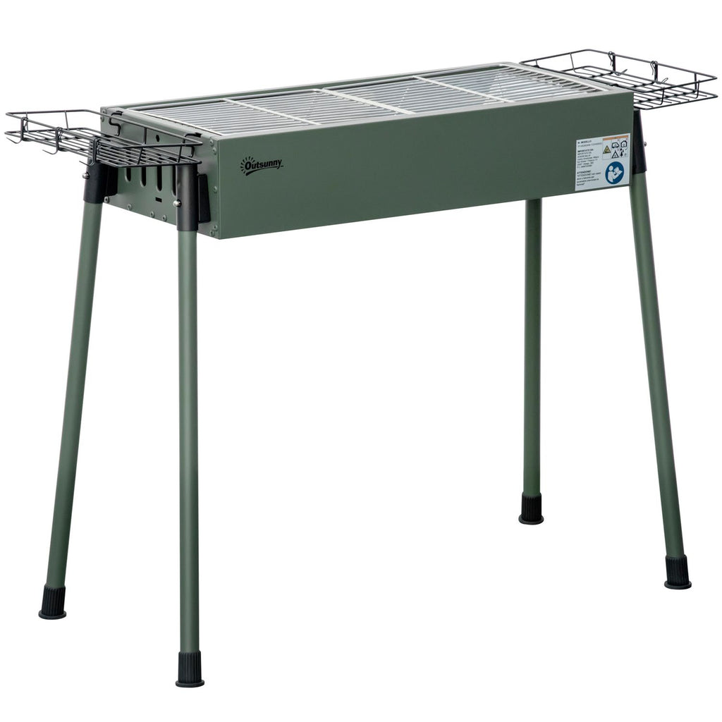 Barbacoa Carbón De Acero Inoxidable Metal 94x39x70 Cm-outsunny.verde