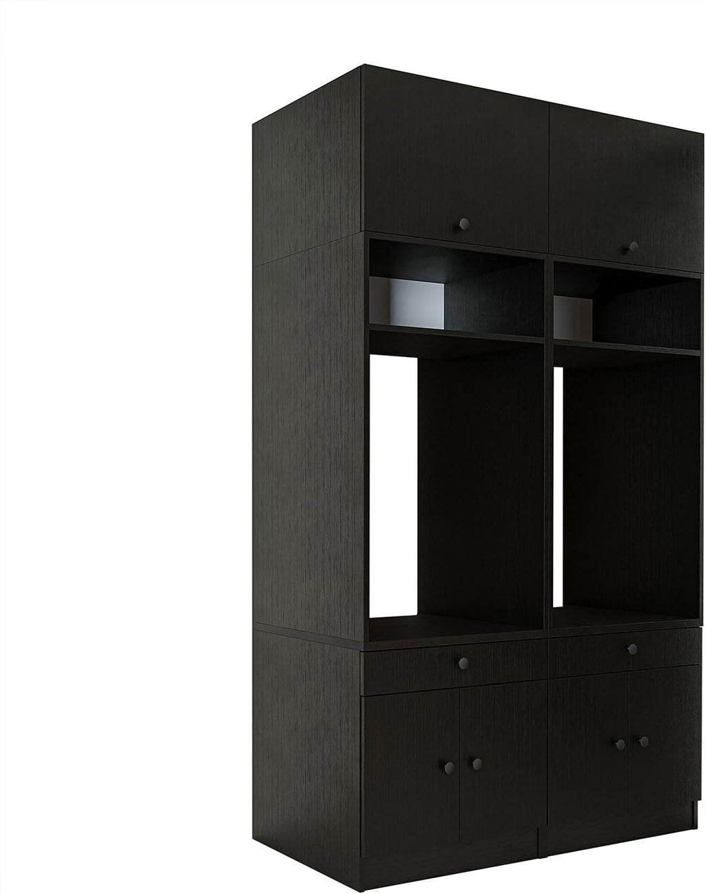 • Armario para lavadora con placa extraíble • Ahorro de espacio • Práctico • Ideal para lavadero (roble negro, 2 x armarios + 2 x accesorios (230 cm de alto)