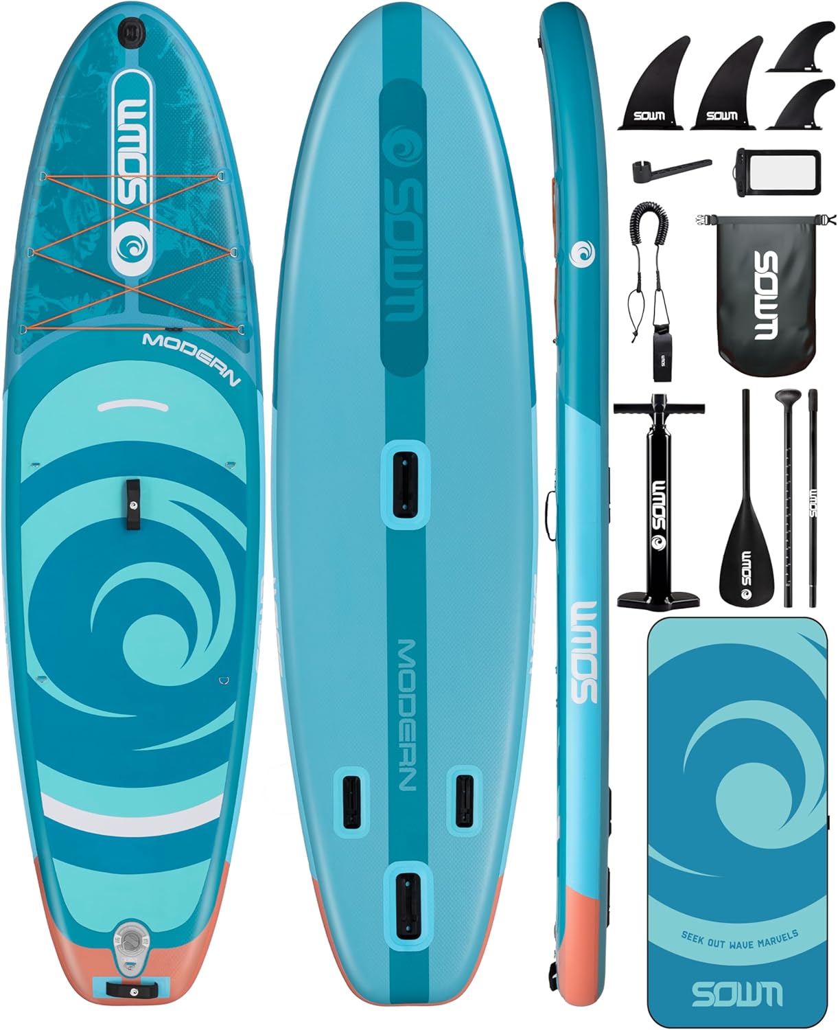 Tabla de Paddle Surf Hinchable 320cm con Accesorios Incluidos de Primera Calidad, Remo Ajustable, Bomba de Mano, Mochila de Transporte. 320 x 84 x 15 cm, Soporta hasta 158Kg