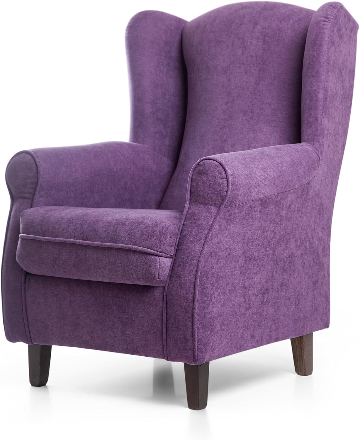 SUENOSZZZ-ESPECIALISTAS DEL DESCANSO SUEÑOS ZZZ - Sillón Irene, sillón orejero de Lactancia tapizado en Tela Anti Manchas Color Marrón, sillón butaca para Dormitorio, salón o habitación de bebé