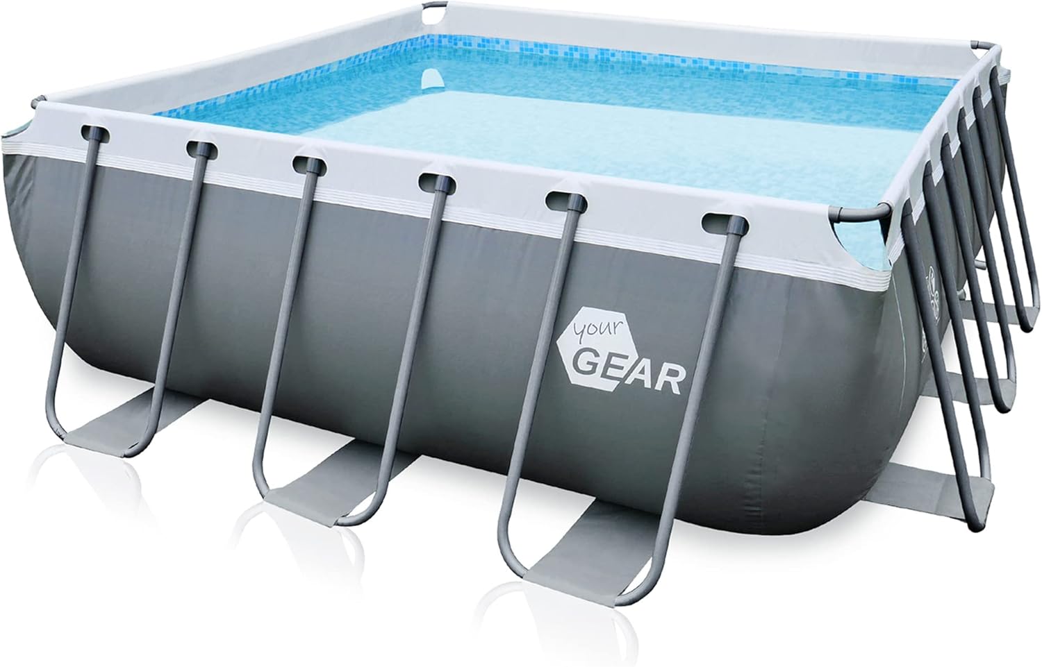 yourGEAR Piscina Familiar XL 3x3m - Piscina de Jardín con Marco de Acero Duradero, 8100L