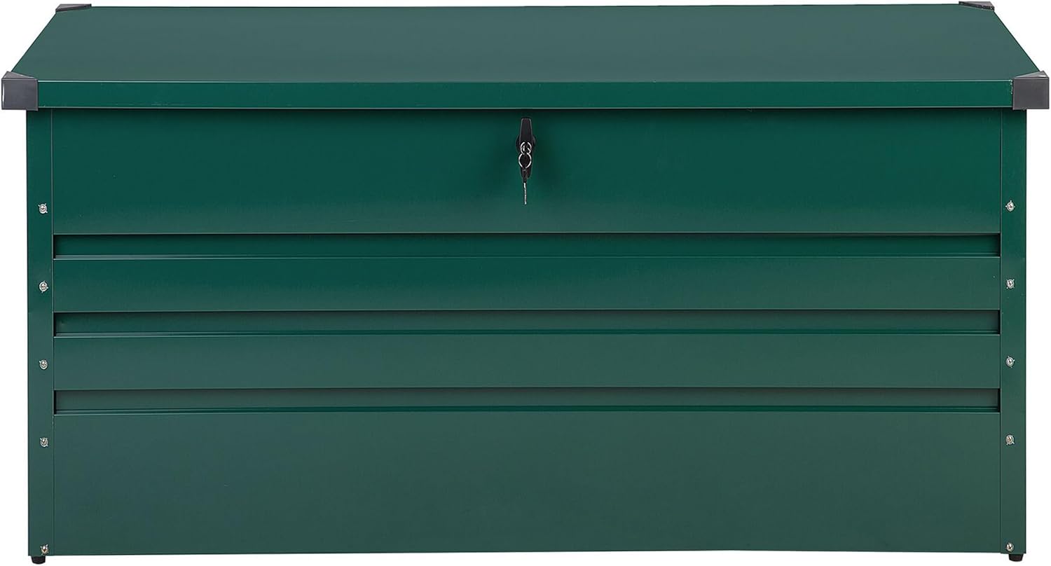 Beliani Caja de almacenamiento para exterior de acero galvanizado verde 400L Cebrosa