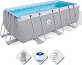 Avenli Suelo Piscina Rectangular con Estructura, 2343 Liters, Gris, 400 x 207 x 122 cm